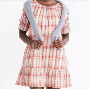 Madewell Plaid Dress Popover Mini dress size Large